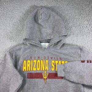 Vtg Gildan Arizona State Sun Devils Hoodie Men S Gray ASU Pullover Sleeve Print